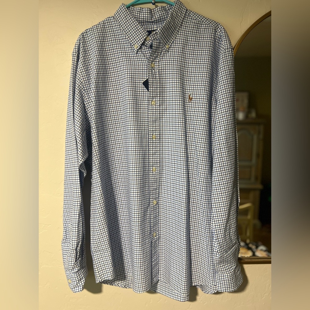 Polo Ralph Lauren Classic Fit Plaid Oxford Button Down Shirt Size XXL NWT